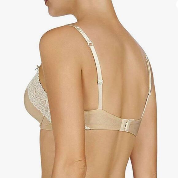 Heidi Klum Intimates Women's Lace Full Coverage Toasted Almond Marl/Pristine 32C - Picture 3 of 3